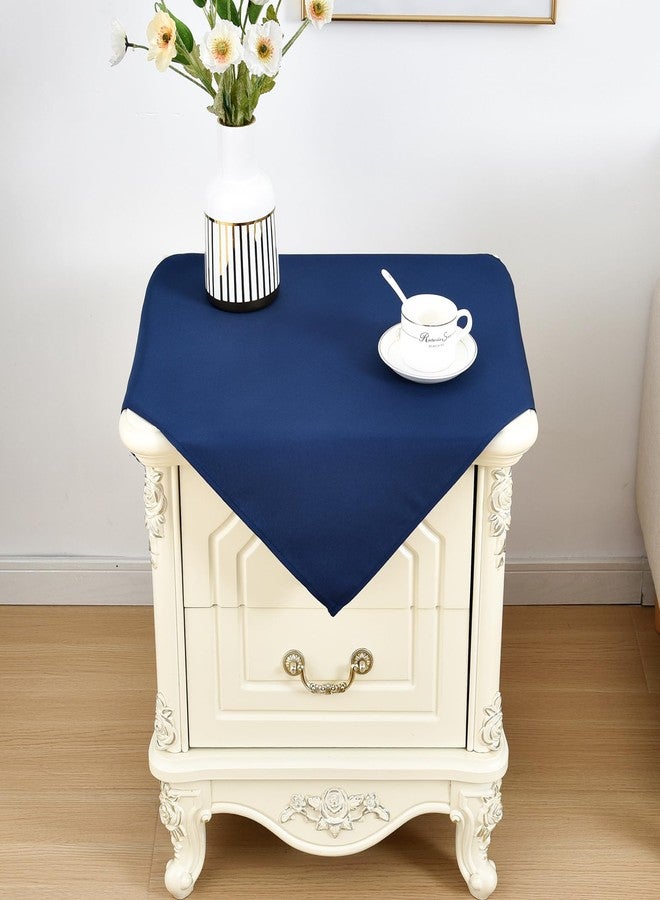 Nacuci Small Square Tablecloth 24x24 Inch Washable Polyester Side Table Cloth Solid Navy Heavy Duty End Table Cover for Dining Home Party - Image 1
